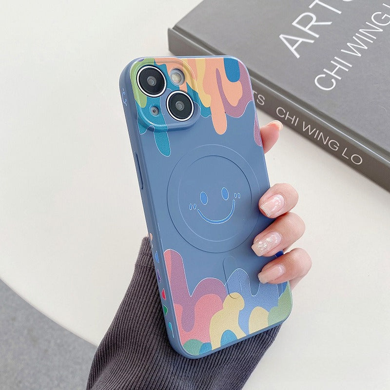 Silicone Graffiti Smile Magsafing Case for Samsung