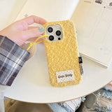 Solid Color Woolen Velvet Minimalist And Unique Tag Phone Case for IPhone