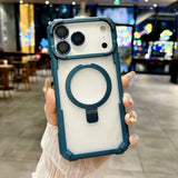 Metal Magnetic Camera Glass Ring Armor Case for iPhone