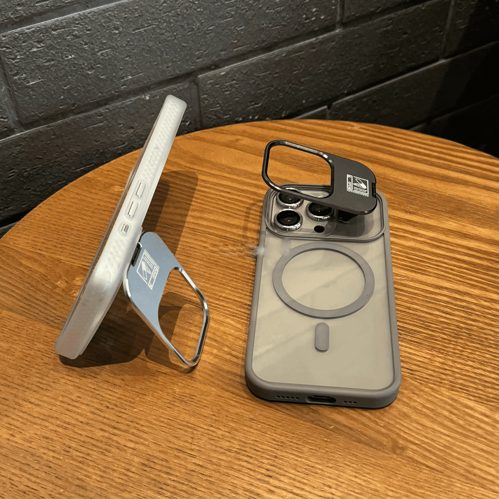 Foldable Invisible Bracket Magnetic Case For iPhone