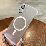 Slim Matte Magnetic Frameless Wireless Charging Case for iPhone