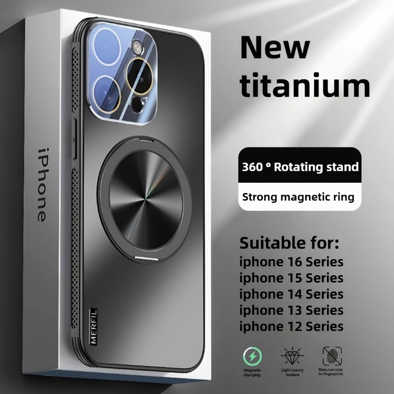 Ultra-thin Magnetic Shockproof with 360° Rotating Stand Lens Protection Case for iPhone