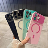 Large Window Camera Lens Wireless Charge  Magsafe Case For iPhone