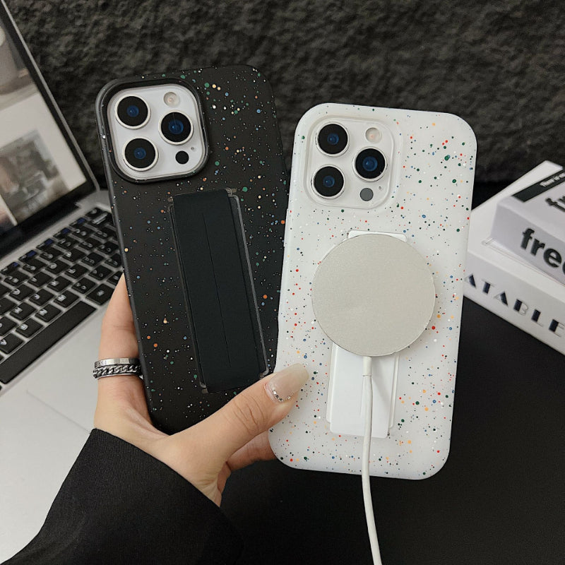 New Glitter Magnetic Phone Case with Wrist Strap for IPhone