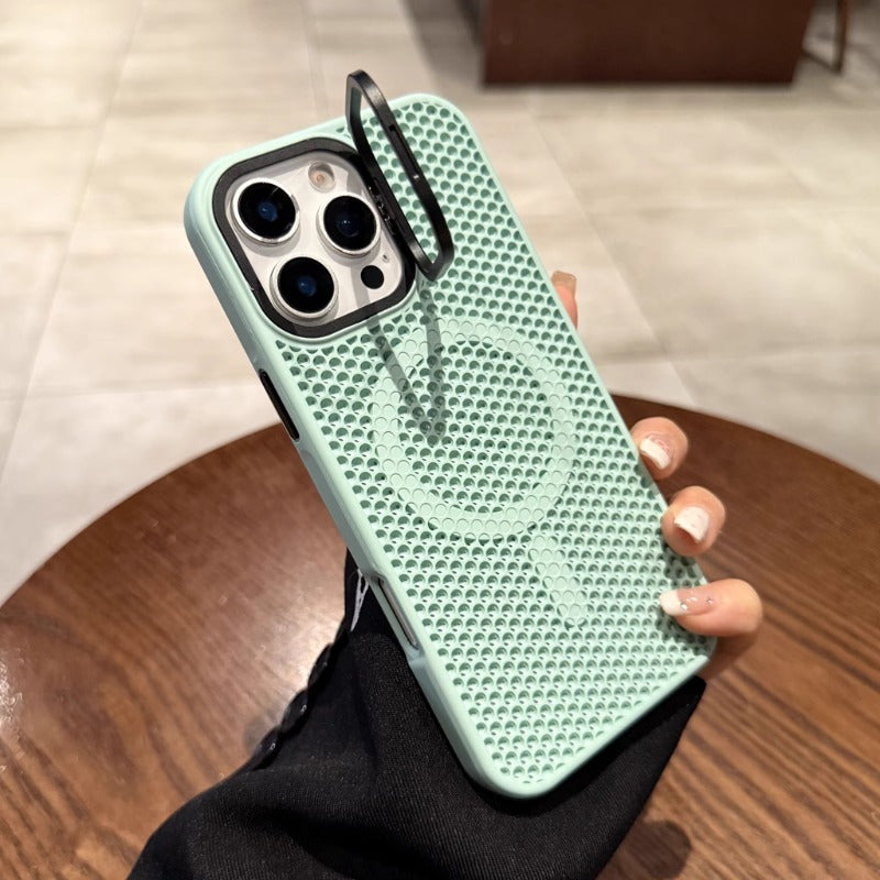 Magnetic Charging Breathable Phone Case with Lens Frame case for iPhone