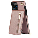 Stylish Leather Crossbody Zipper Back Cover Holder Wallet Card Holder Phone Case 3-In-1 for iphone