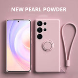 Liquid Silicone Magnetic Holder Case Soft Cover for Samsung Galaxy