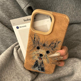 Brown Messy Puppy Faux Fur High Value Fashion Case For iPhone