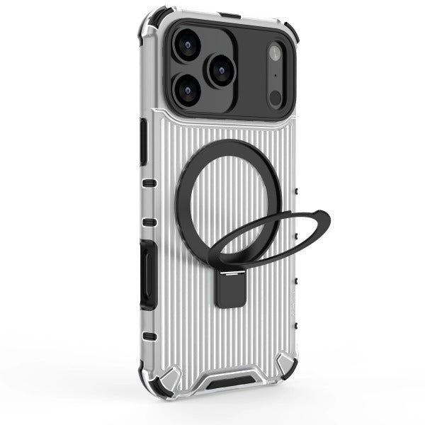 Magsafe Magnetic Stand Corrugated Pattern Shockproof Case for iPhone