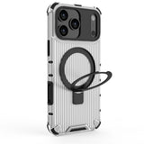 Magsafe Magnetic Stand Corrugated Pattern Shockproof Case for iPhone