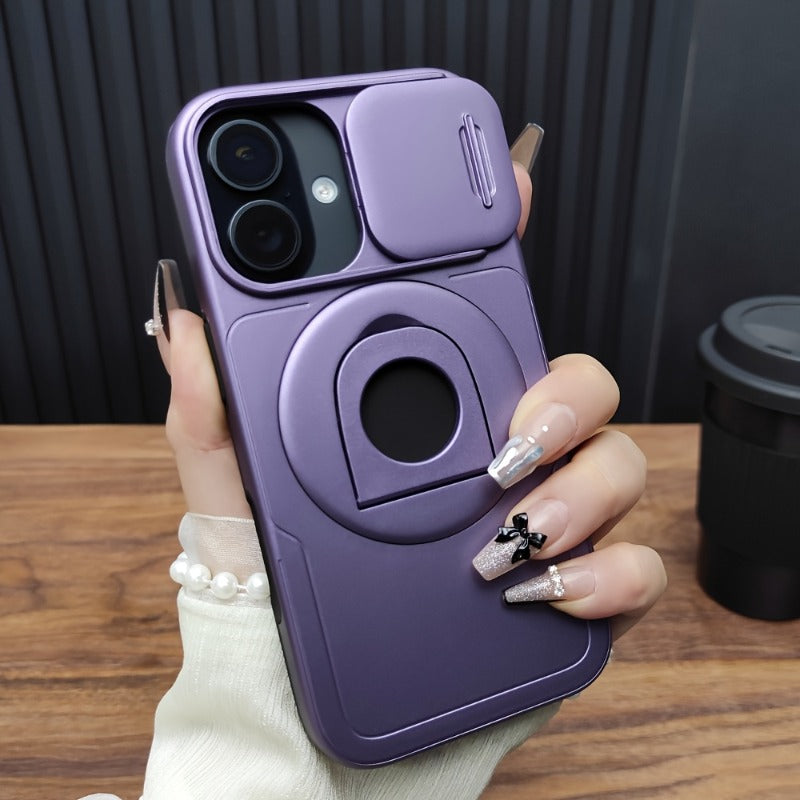 360° Rotating Invisible Bracket Charging Magnetic Case for iPhone