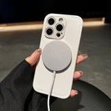 Magsafe Candy Color Texture Leather Magnetic Case for iPhone