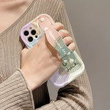 Oil painting smiley face strap Case for iPhone