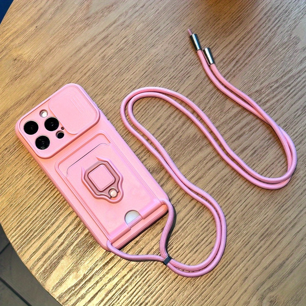 Multifunctional Card Holder Stand Lanyard Case case for iPhone