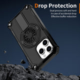 Anti-Drop Case with Stand  Fan Rotation Magnetic case for iPhone