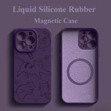 Magnetic Liquid Silicone Cat Drop-Proof Case For iPhone