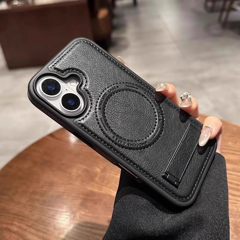 Leather Case with Hidden Stand Case for iPhone