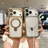 Metal Magnetic Camera Glass Ring Armor Case for iPhone
