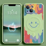 Silicone Graffiti Smile Magsafing Case for Samsung