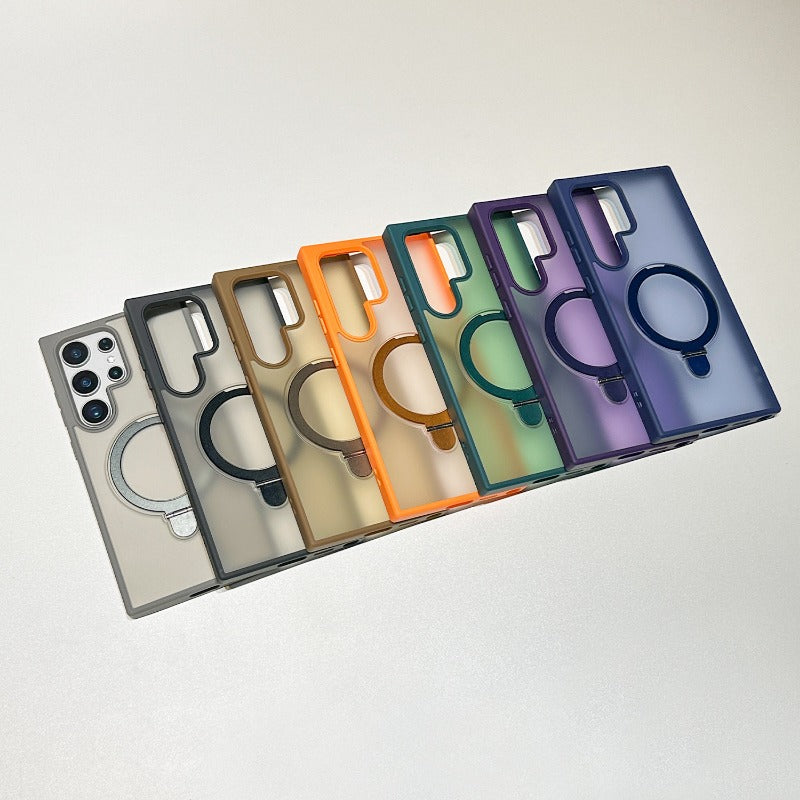 Magnetic Stand Frosted Skin Drop-Proof Phone Case for Samsung