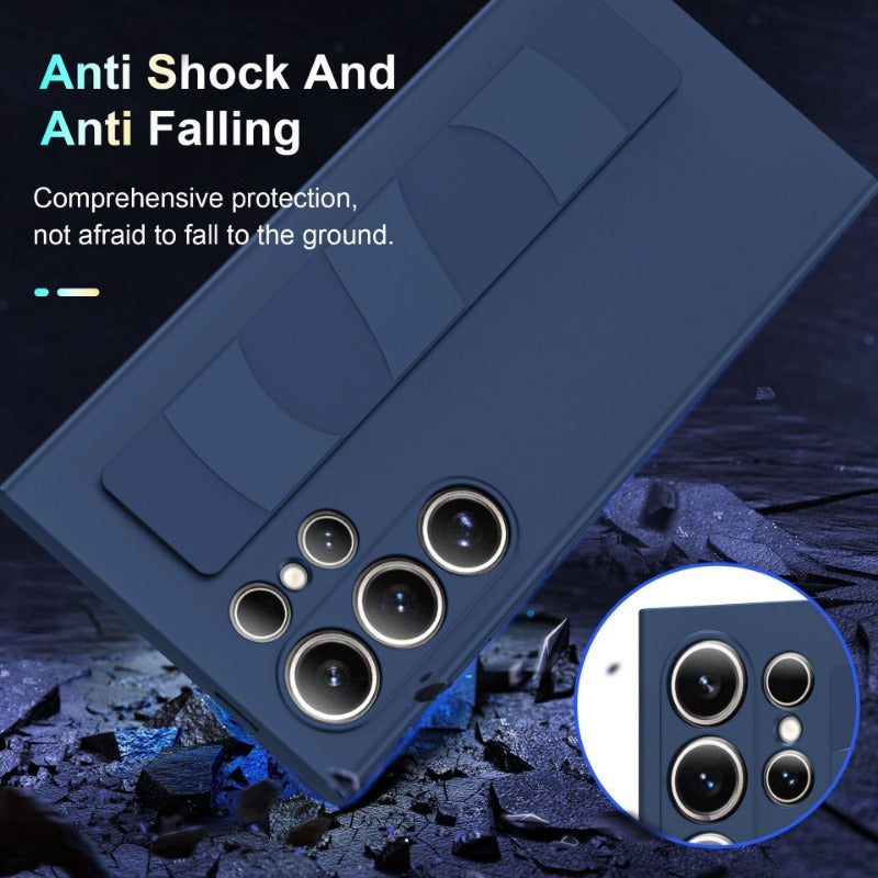 Silicone Wristband Full-Coverage Transparent Frosted Phone Case for Samsung