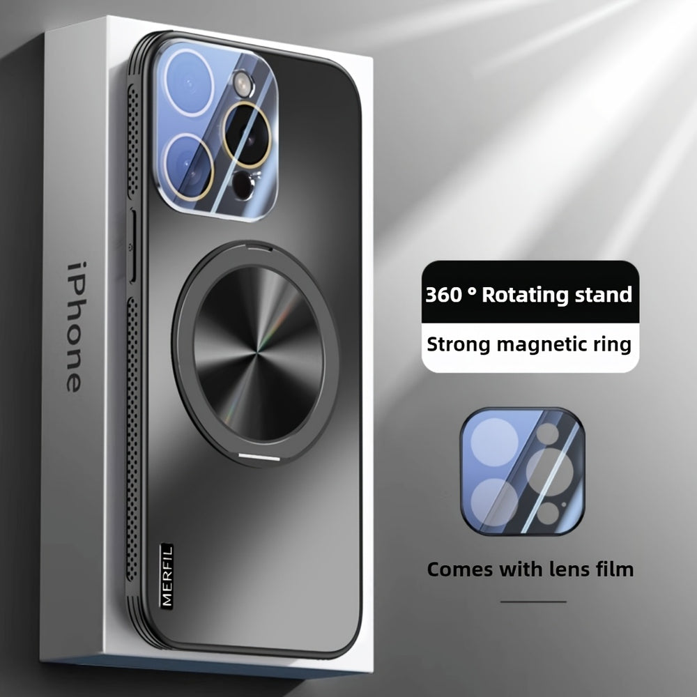 Ultra-thin Magnetic Shockproof with 360° Rotating Stand Lens Protection Case for iPhone
