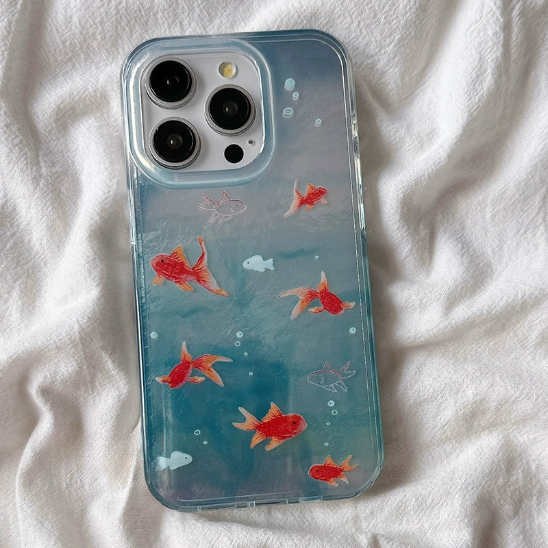 Fun lucky goldfish ultra-thin with chain Case for iPhone