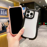 Simple Solid Color Cat Ear Phone Case for IPhone