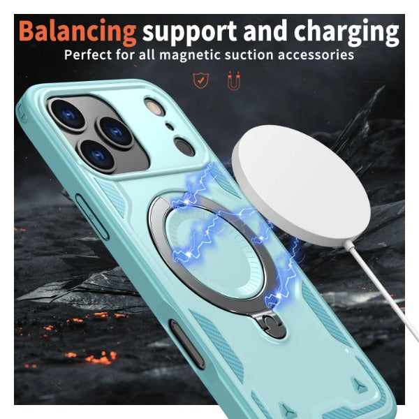 Shockproof Armor Stand Rechargeable iPhone Case