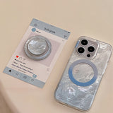 High-grade Gradient Tin Foil Pattern With Magnetic Holder Case For iPhone