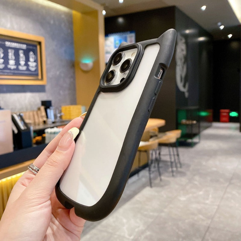 Simple Solid Color Cat Ear Phone Case for IPhone