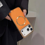 Litchi Pattern PU Leather Magnetic Plating Bumper Case for iPhone