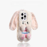 Pink Plush Big Ear Rabbit Case For iphone