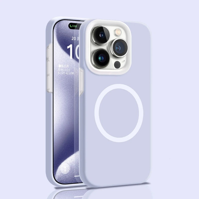 Solid Color Jelly Magnetic Liquid Silicone Phone Case For iPhone