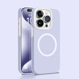 Solid Color Jelly Magnetic Liquid Silicone Phone Case For iPhone