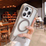 Invisible Folding Stand Magnetic  Magsafe Wireless Charging Case For iPhone