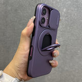 360° Rotating Invisible Bracket Charging Magnetic Case for iPhone