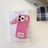 Solid Color Woolen Velvet Minimalist And Unique Tag Phone Case for IPhone