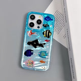 Ins Ripple Texture Lovely Fishes Case for iPhone