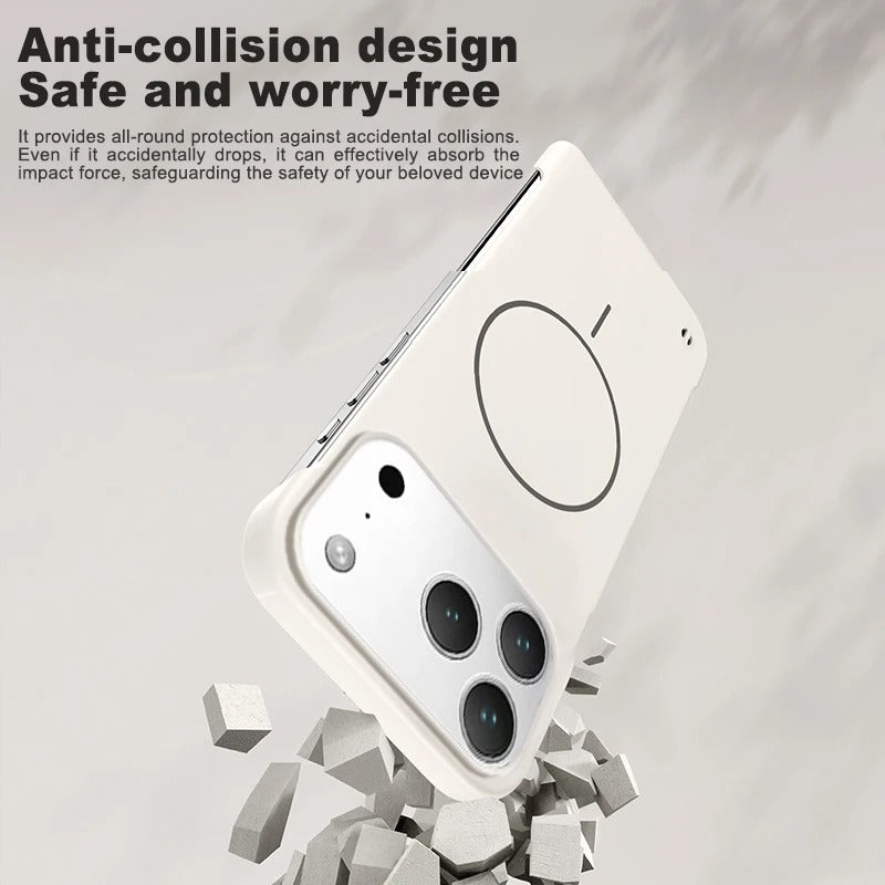 Frameless Solid Color Magnetic Magsafe PC Case for iPhone