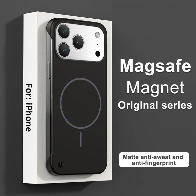 Frameless Solid Color Magnetic Magsafe PC Case for iPhone