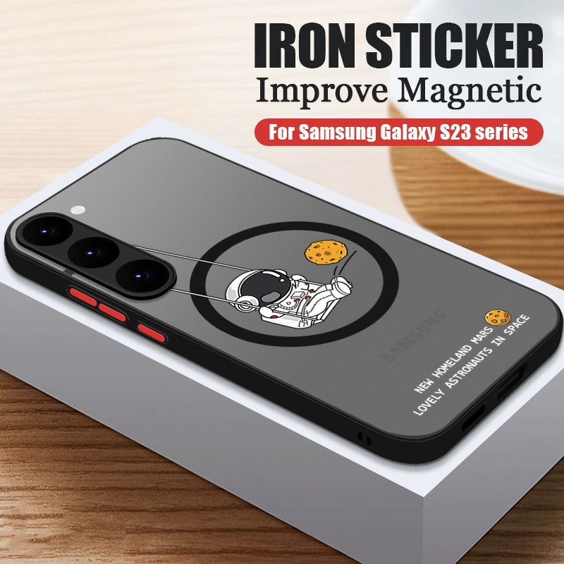 Astronaut Cartoon Graffiti Skin-Sensitive Magnetic Phone Case for Samsung
