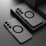 New Frosted Lens Full-Coverage Color-Blocked Silicone Phone Case for Samsung