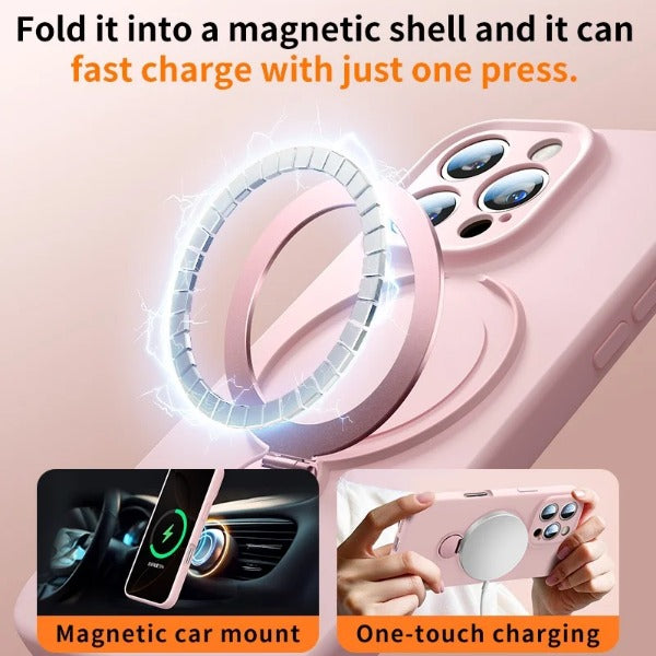 Magsafe Magnetic Liquid Bracket Lanyard  360° Rotation Wrist Strap Case for iPhone