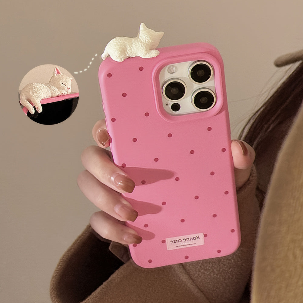 3D Lying Cat Phone Case Suitable case for iPhone