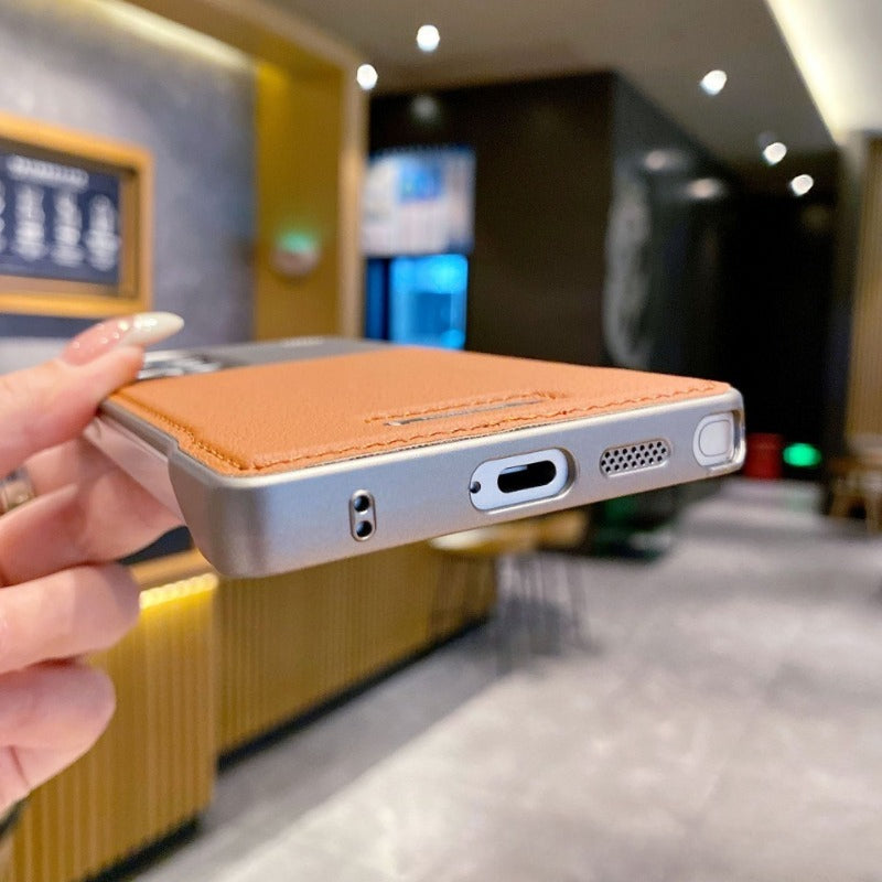 Leather Frameless Frosted Magnetic Business-Style Drop-Proof Phone Case for Samsung