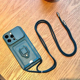 Multifunctional Card Holder Stand Lanyard Case case for iPhone