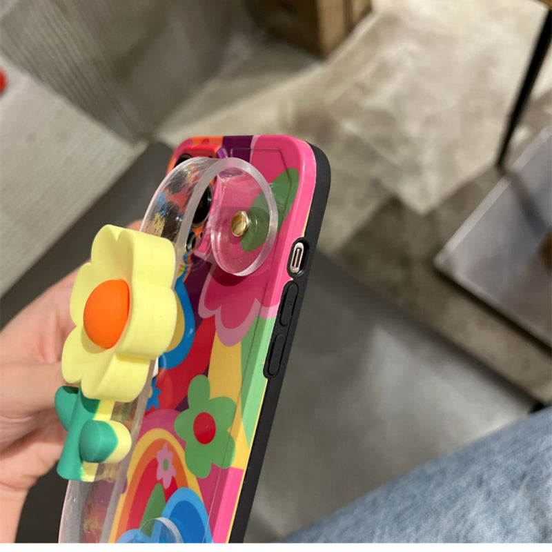 The New Little Yellow Flower Wristband With Lanyard Phone Case For iPhone