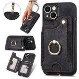 RFID Anti-theft Finger Ring Buckle Lanyard Multi-function Card Holder Phone Case for IPhone
