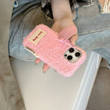 Solid Color Woolen Velvet Minimalist And Unique Tag Phone Case for IPhone